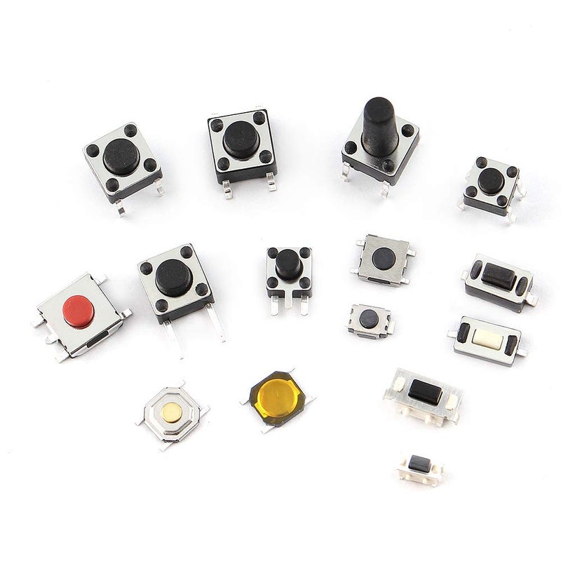 Yetaida 125Pcs 25 Values Micro Momentary Tactile Switch, SMD & DIP Tactile Touch Push Button Switch, 2/3/4 Pin Miniature Mini Small Tact Switch Assortment Kit (Packaged) - Image 5